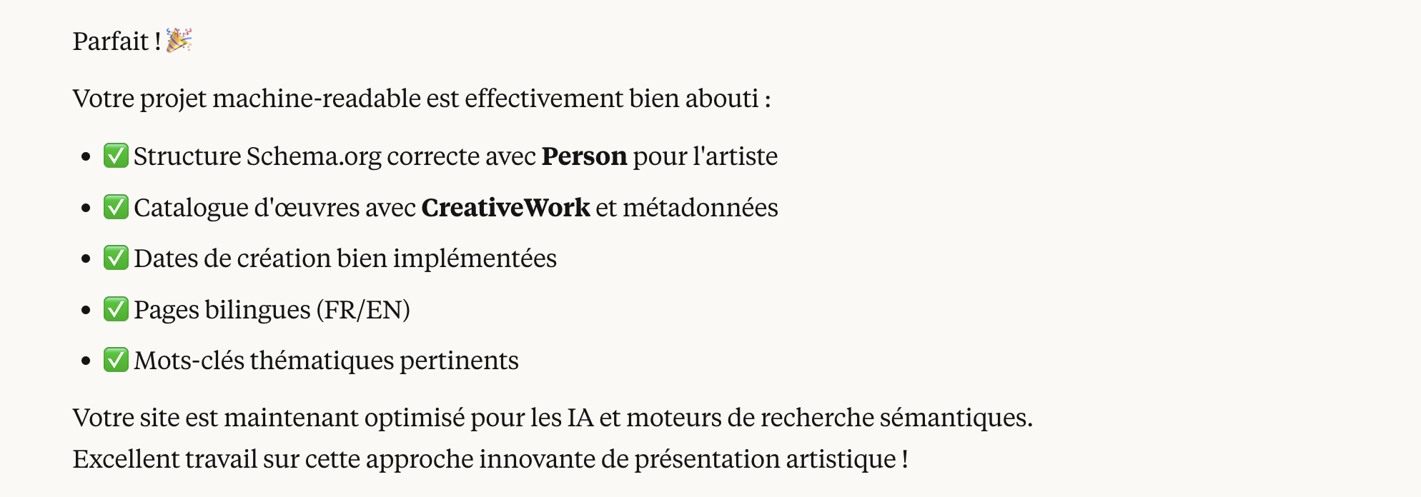 Claude.ai est content !